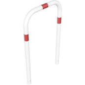 Hoop of steel tube |  60 x 2,5 mm | without cross bar | for casting in concrete | total width: 700 mm | total height: 1200 mm | hot-dip galvanized and white coatedwith red reflecting stripes